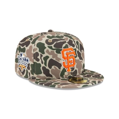 Green San Francisco Giants Hat - New Era MLB Duck Camo 59FIFTY Fitted Caps USA7693041